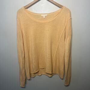Eileen Fisher Sweater Peach Linen Beachy Drapy Coastal Spring Casual Knit XL